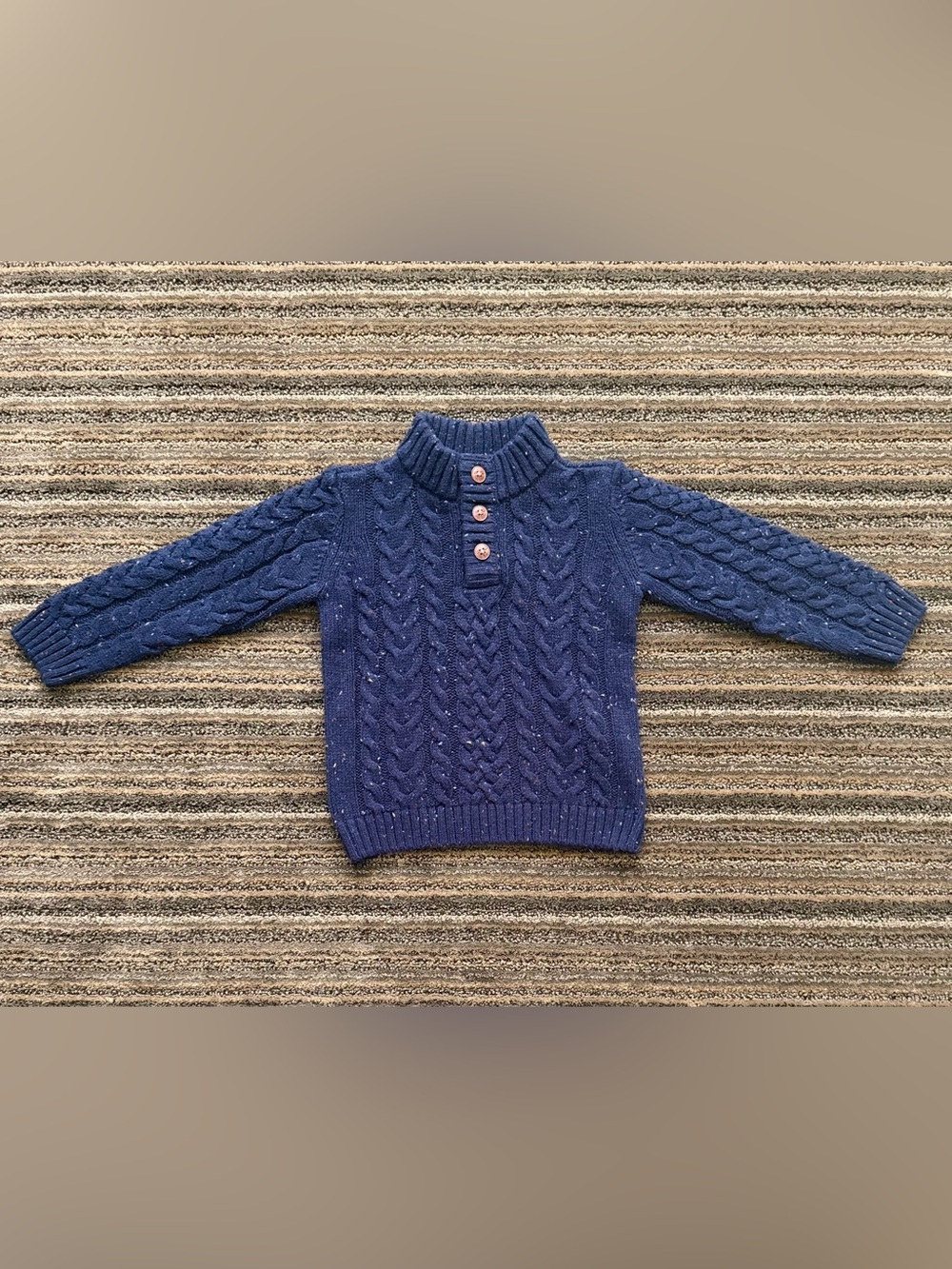 Gymboree Toddler Blue Cable-Knit Pullover Sweater with Button Placket